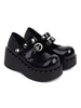 Calzature accademiche Lolita Décolleté Lolita con tacco a zeppa in pelle PU nera