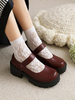 Calzature accademiche Lolita Décolleté Lolita con tacco grosso in pelle PU bordeaux