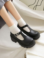 Calzature accademiche Lolita Décolleté Lolita con tacco grosso in pelle PU nera