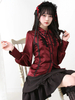 Camicetta Lolita Gotica con Volant e Maniche Lunghe Sottocultura Petite Carina Uniforme