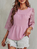 Camicetta per donna Top casual con collo gioiello in poliestere rosa
