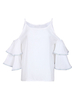 Camicetta taglie forti per donna Mezze maniche con collo a spalline Cami top casual oversize bianco