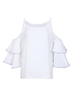 Camicetta taglie forti per donna Mezze maniche con collo a spalline Cami top casual oversize bianco