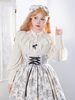 Camicette Gothic Lolita con volant in pizzo e maniche lunghe camicetta Lolita top in pizzo camicia Lolita bianca ed ecru