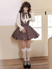 Camicette Gothic Lolita Ecru Bianco Maniche Lunghe Fiocchi Volant Lolita Top Camicia Lolita
