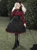 Camicette gotiche Lolita con volant e fiocchi Top Lolita Maniche lunghe Camicia grigia Lolita