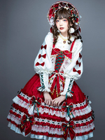 Camicette Lolita bianche Maniche lunghe Ruffles Lace Up Bow Color Block Lolita Top Lolita Shirt