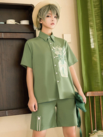 Camicette Lolita dolce Camicia Lolita verde chiaro a maniche corte ricamate