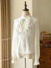 Camicette Lolita Dolci Camicetta a Maniche Lunghe con Volant Top Lolita Camicia Lolita Ecru Bianca