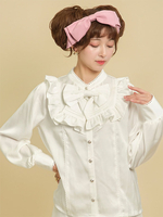 Camicette Lolita Dolci Fiocchi Volant Maniche Lunghe Top Lolita Camicia Lolita Bianca