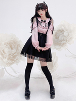 Camicette Lolita dolci Fiocchi Volant Top Lolita Camicetta a maniche lunghe Camicia Lolita rosa