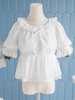 Camicette Lolita dolci Top Lolita Camicia Lolita bianca a maniche lunghe con volant