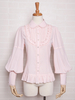 Camicette Lolita dolci volant pizzo maniche lunghe top Lolita rosa camicia Lolita