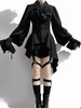 Camicette Lolita Gothic Ouji Prince Camicie nere Maniche lunghe Camicia Lolita con volant