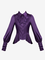 Camicette Lolita gotiche con volant maniche lunghe top Lolita camicetta Lolita bianca