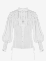 Camicette Lolita stile ROCOCO Camicetta a maniche lunghe con volant Top Lolita Camicia Lolita bianca