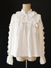Camicette Lolita stile ROCOCO Camicia Lolita bianca a maniche lunghe con lacci Infanta Lolita