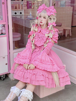 Camicette Sweet Lolita Fiocchi Ruffles Lolita Top Camicetta a maniche corte Camicia Lolita rosa