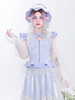 Camicette Sweet Lolita Lavanda maniche lunghe Lolita Top con fiocchi in pizzo Camicia Lolita in pizzo