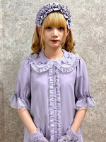 Camicette Sweet Lolita Top Lolita Viola Maniche Corte Volant e Camicia Lolita in Pizzo