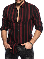 Camicia casual da uomo Colletto rovesciato Camicie casual da uomo bordeaux