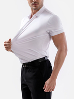 Camicia elastica da uomo antirughe a maniche corte