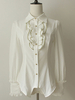Camicia in cotone increspato bianco Lolita Chic donna
