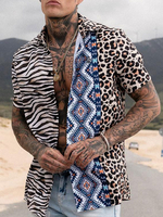 Camicia informale per uomo Chic Stampato Caffè Brown Men