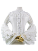 Camicia Lolita bianca in Chiffon con maniche in rilievo e maniche lunghe in lycra