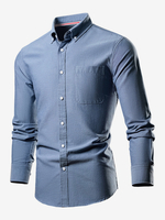 Camicie a maniche lunghe da uomo taglie forti camicia da matrimonio slim fit con bottoni