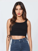 Camicie casual convertibili semplici con scollo tondo e coulisse