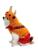 Cane Natale Costume Flanella arancione Car Pet Abbigliamento