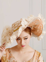 Cappelli vittoriani a tesa larga con ricami in pizzo da donna per feste