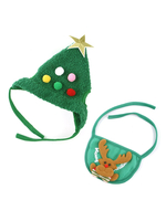 Cappello animale per costume natalizio da cucciolo in poliestere verde di Natale