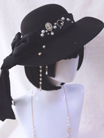 Cappello Gothic Lolita Accessorio per catene nere Accessori in poliestere Lolita