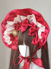 Cappello Gothic Lolita con volant bordeaux e fiocchi Accessorio in poliestere Accessori Lolita