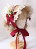 Cappello Lolita dolce con fiocco in pizzo a fiori
