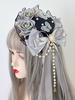 Cappello Lolita gotico Accessorio con volant e fiocchi Accessori Lolita neri in poliestere
