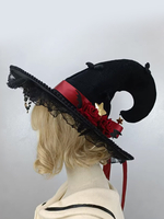 Cappello Lolita Gotico Volant Fiocchi Accessorio Poliestere Nero Accessori Lolita