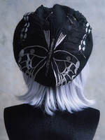 Cappello Lolita Steampunk Accessorio nero Motivo a farfalla Accessori Lolita in poliestere