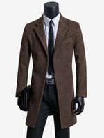 Cappotti da uomo con colletto rovesciato e risvolto a tacca Giacche di lana