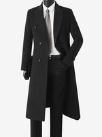Cappotti di lana da uomo cappotti lunghi a doppiopetto di media lunghezza