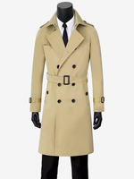 Cappotti doppiopetto da uomo Cappotti aderenti di media lunghezza Giacche a vento in stile britannico