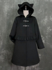 Cappotti Gothic Lolita Cappotto Nero Volant Soprabito Poliestere Invernale Lolita Outwear