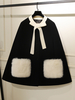 Cappotti Gothic Lolita Cappotto Rosa Fiocchi Color Block Soprabito Poliestere Invernale Lolita Outwear