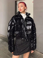 Cappotti imbottiti per le donne con cerniera rimovibile Colletto in piedi Maniche lunghe Capispalla casual invernale