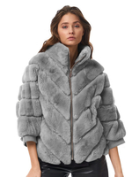 Cappotti in pelliccia sintetica Cappotto invernale con cerniera a maniche lunghe nero