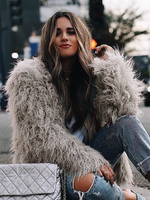 Cappotti in pelliccia sintetica Cappotto invernale rosa classico a maniche lunghe