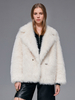 Cappotti in pelliccia sintetica in bianco oversize con risvolto a tacca giacca bianca per le donne 2025