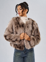 Cappotti in pelliccia sintetica maniche lunghe casual giacca in pelliccia sintetica collo gioiello cappotto bianco da donna